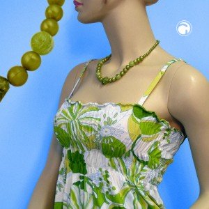 Collier Halskette Crashperle Viereck hellgrün 48cm