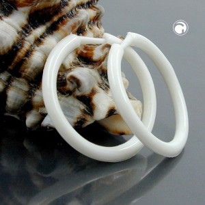 Creolen Ohrringe weiß Vollplastik