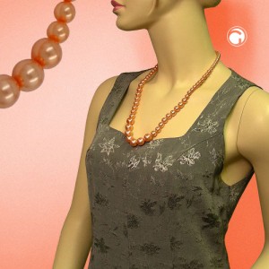 Collier Halskette apricot-verlaufend 60cm
