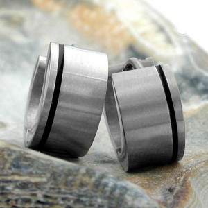 Creolen Ohrringe 13x7mm matt Edelstahl