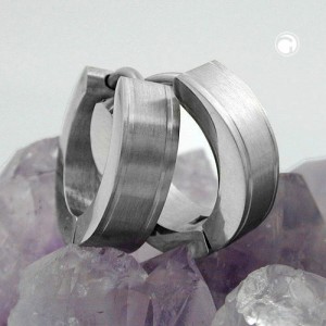 Creolen Ohrringe 13x4mm matt Edelstahl