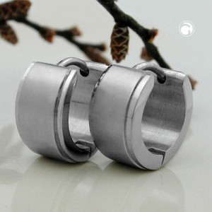 Creolen Ohrringe 13x7mm matt Edelstahl