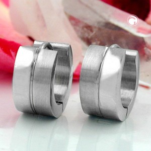 Creolen Ohrringe 16x7mm glänzend Edelstahl