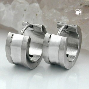 Creolen Ohrringe matt-glänzend Edelstahl