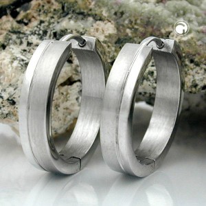 Creolen Ohrringe matt-glänzend Edelstahl