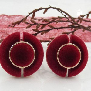 Ohrring 34mm Velour-rot