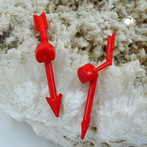 Ohrstecker Blitz-2teilig rot Vollplastik