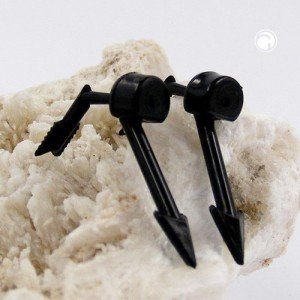 Ohrstecker Blitz-2teilig schwarz Plastik
