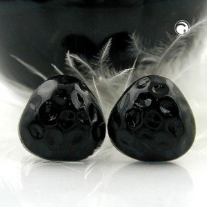 Ohrstecker Dreieck gehämmert schwarz