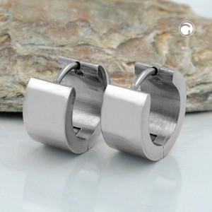 Creolen Ohrringe 13x7mm glänzend Edelstahl