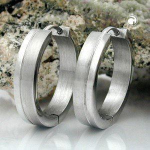 Creolen Ohrringe matt-glänzend Edelstahl