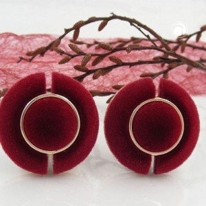 Ohrring 34mm Velour-rot