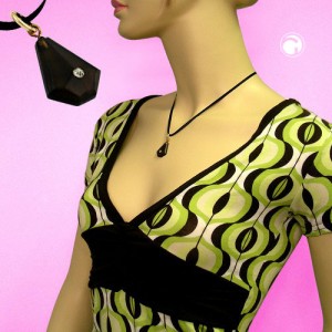 Halskette Trapez mit kristal khaki 42cm