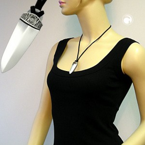 Collier Halskette Spitze altsilber-strich 50cm