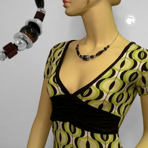 Collier Halskette dunkelbraun seidig-glänzend 50cm