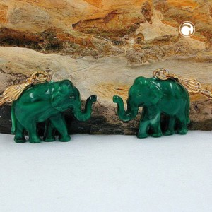 Ohrring Elefant mini grünton