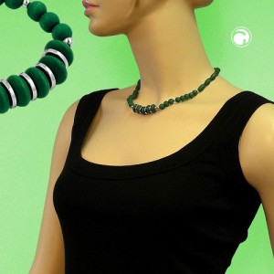 Collier Halskette Holzperle-grün 42cm