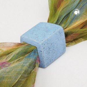 Tuchring Sechseck jeans-blau keramik