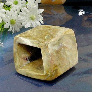 Tuchring Sechseck grün-weiß-marmoriert