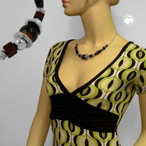 Collier Halskette dunkelbraun seidig-glänzend 50cm