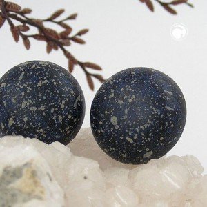 Ohrring 22 schwarz-blau-beige gespritzt