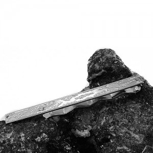 Krawattenschieber gemustert rhodiniert