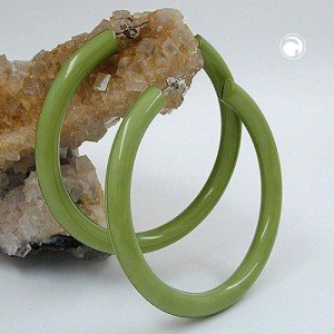Creolen Ohrringe 60 oliv-grün Plastik