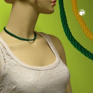 Halskette 6er Kordel grün 42cm