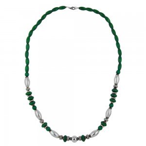 Kette Holz grün chrom matt