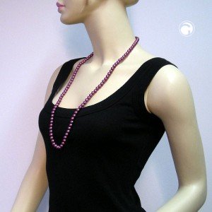 Collier Halskette Perle 8mm lila-wachs 80cm