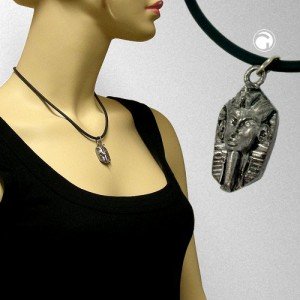 Collier Halskette Zinn-Nofretete 3er Moosgummi 45cm