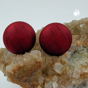 Ohrring 22mm Riss rot-metallic
