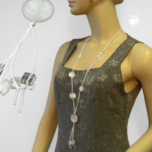 Collier Halskette kristall-flitter weiß 90cm