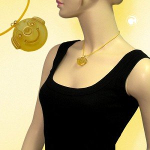 Halskette Clown gelb-matt 40cm