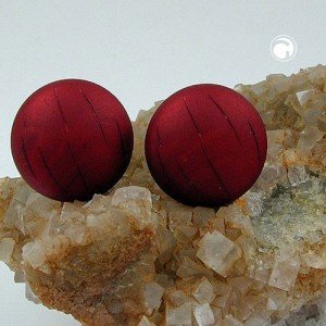 Ohrring 22mm Riss rot-metallic