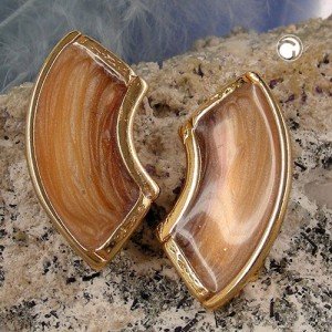 Ohrring braun-orange-gold Email