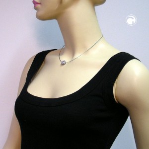 Collier Halskette Strass rund kristal grün 42cm