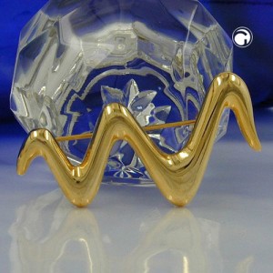 Brosche Welle Goldfarbig