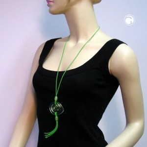 Halskette Schnecke grün-transparent 100cm