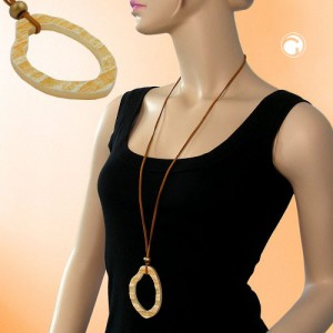 Collier Halskette Baumring 1-teilig orange-go 90cm