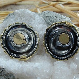 Ohrring Messing bicolor