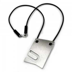 Halskette Edelstahl Buchstabe U 42cm