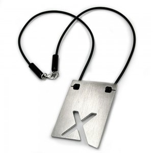 Halskette Edelstahl Buchstabe X 42cm