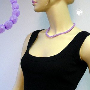Collier Halskette 45cm Glasperle flieder-satin