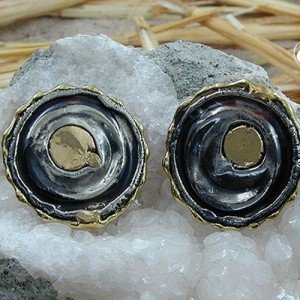 Ohrring Messing bicolor