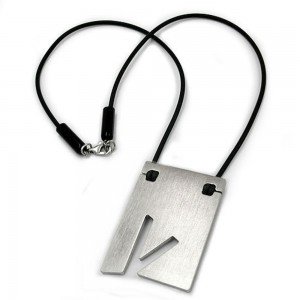 Halskette Edelstahl Buchstabe V 42cm