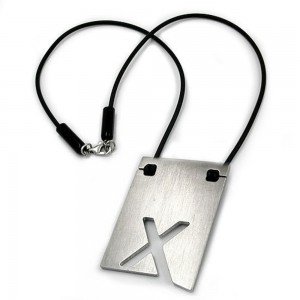 Halskette Edelstahl Buchstabe X 42cm