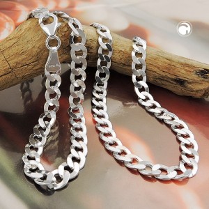 Halskette Panzer flach 925 Sterlingsilber 50cm