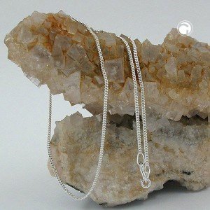 Halskette Panzer 2x diamantiert 925 Sterlingsilber 36cm