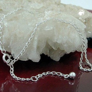 Fußkette Weitpanzer 3 Ösen 925 Sterlingsilber 27cm